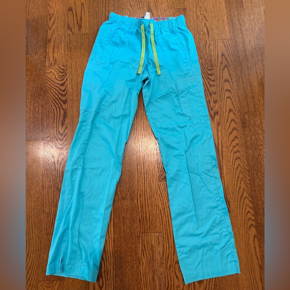 Blue Vera Bradley Drawstring Scrub Pants